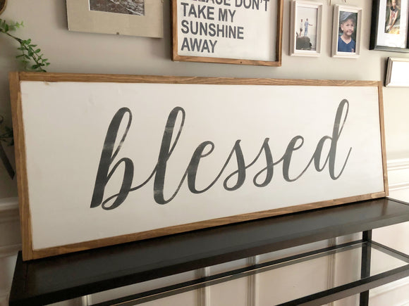 blessed wood sign 5’