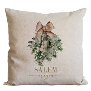 Franklin Pink Christmas wreath Pillow