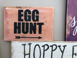 egg hunt wood sign