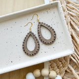 Earrings Wicket Goods - wood pear drop