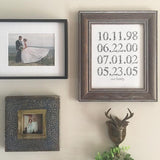 personalized special dates print